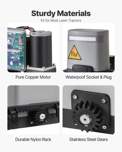 Solar Sliding Gate Opener, 280W Electric Gate Opener for Doors up to 20m 816kg, Gear Track Rolling Fence Door Motor with Infrared Sensor & 2 Remote Controls, Driveway Gates Opening System