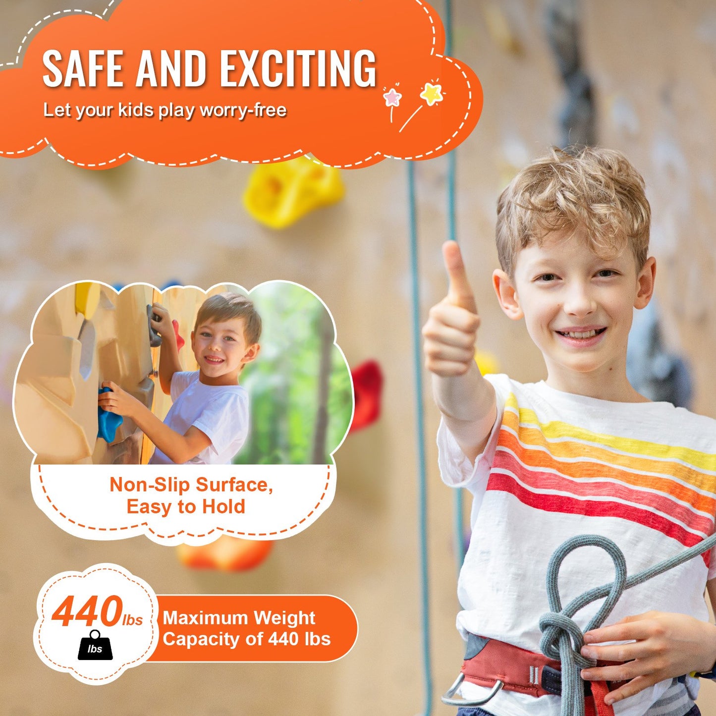 25 Rock Climbing Holds, Multi-Size and Multi-Colored Climbing Rocks for Kids and Adults, Rock Wall Holds with Mounting Hardware, Climbing Wall Grips for Indoor and Outdoor Playground Play Set