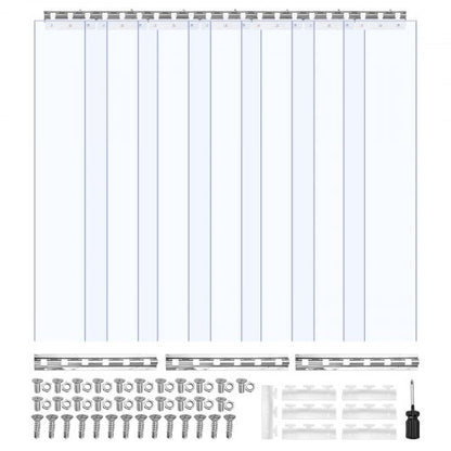 Strip Curtain PVC Door Curtain 106.7x213.4 cm Cooler Freezer Clear Plastic