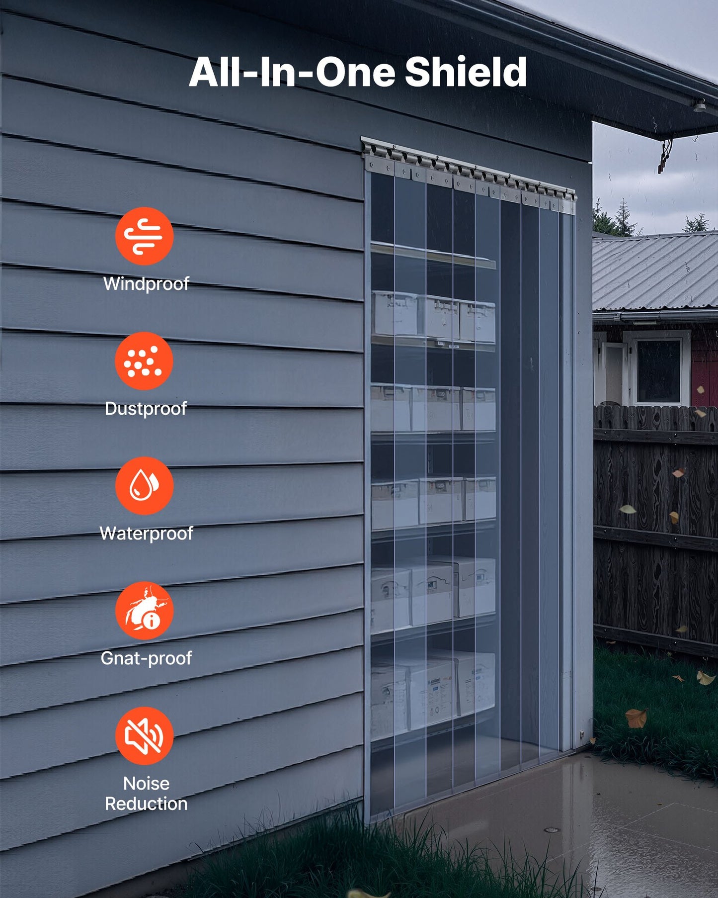 Strip Curtain PVC Door Curtain 106.7x213.4 cm Cooler Freezer Clear Plastic