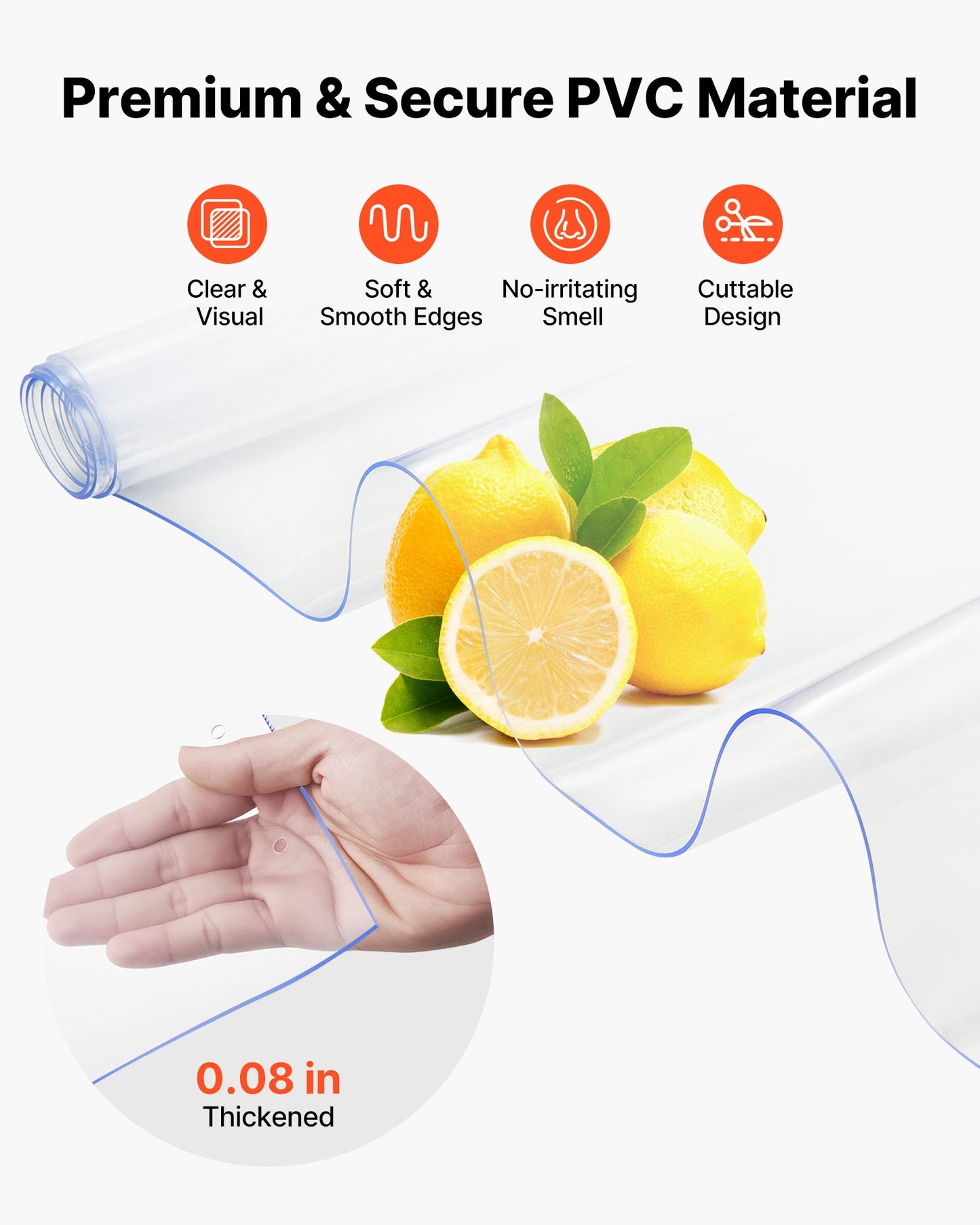 Clear PVC Strip Curtain, 2.1 m Height x 0.96 m Width x 2 mm Thickness, 6 PCS Walk in Freezer Cooler Curtain Strips, Thermal Insulating Plastic Door Strips for Warehouse, Freezer, Garage Doors