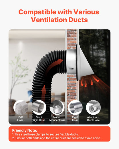 97mm External Extractor Wall Vent Cover, Square AC Vent Gable Cover, Premium Stainless Steel & with Built-in a Protection Screen, for House,Bathroom,Garage,Kitchen,Basement (1 Pack, Silver)