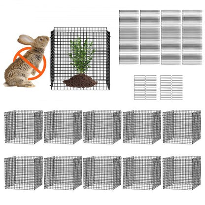 10 Pack Plant Protector from Animals, 12'' x 12'' Chicken Wire Plant Protector, Plant Cages for Outdoor Plants, Flowers & Vegetables, Keeps Bunny Chicken Squirrels Out, 40pcs Metal Mesh