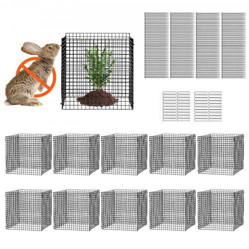 10 Pack Plant Protector from Animals, 12'' x 12'' Chicken Wire Plant Protector, Plant Cages for Outdoor Plants, Flowers & Vegetables, Keeps Bunny Chicken Squirrels Out, 40pcs Metal Mesh