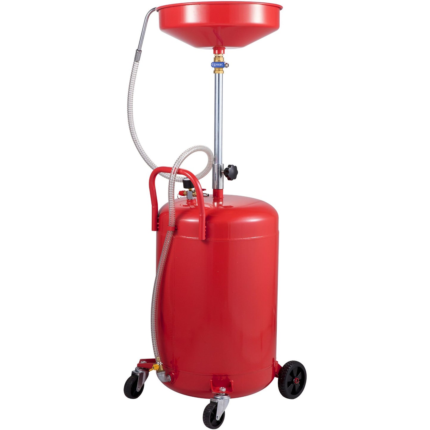 Waste Oil Drain Tank 80 L Portable Oil Drain Air Operated Drainer Oil Change, Oil Drain Container, Fluid Fuel Transfer Drainage Adjustable Funnel Height, with Wheel for Easy Oil Removal