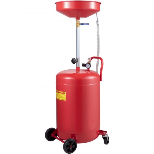 Waste Oil Drain Tank 80 L Portable Oil Drain Air Operated Drainer Oil Change, Oil Drain Container, Fluid Fuel Transfer Drainage Adjustable Funnel Height, with Pressure Regulating Valve