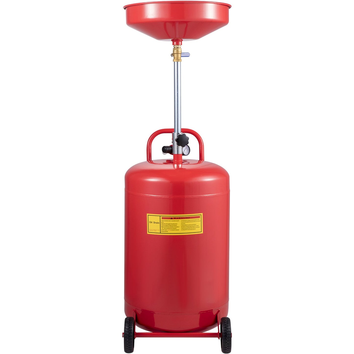 Waste Oil Drain Tank 80 L Portable Oil Drain Air Operated Drainer Oil Change, Oil Drain Container, Fluid Fuel Transfer Drainage Adjustable Funnel Height, with Pressure Regulating Valve