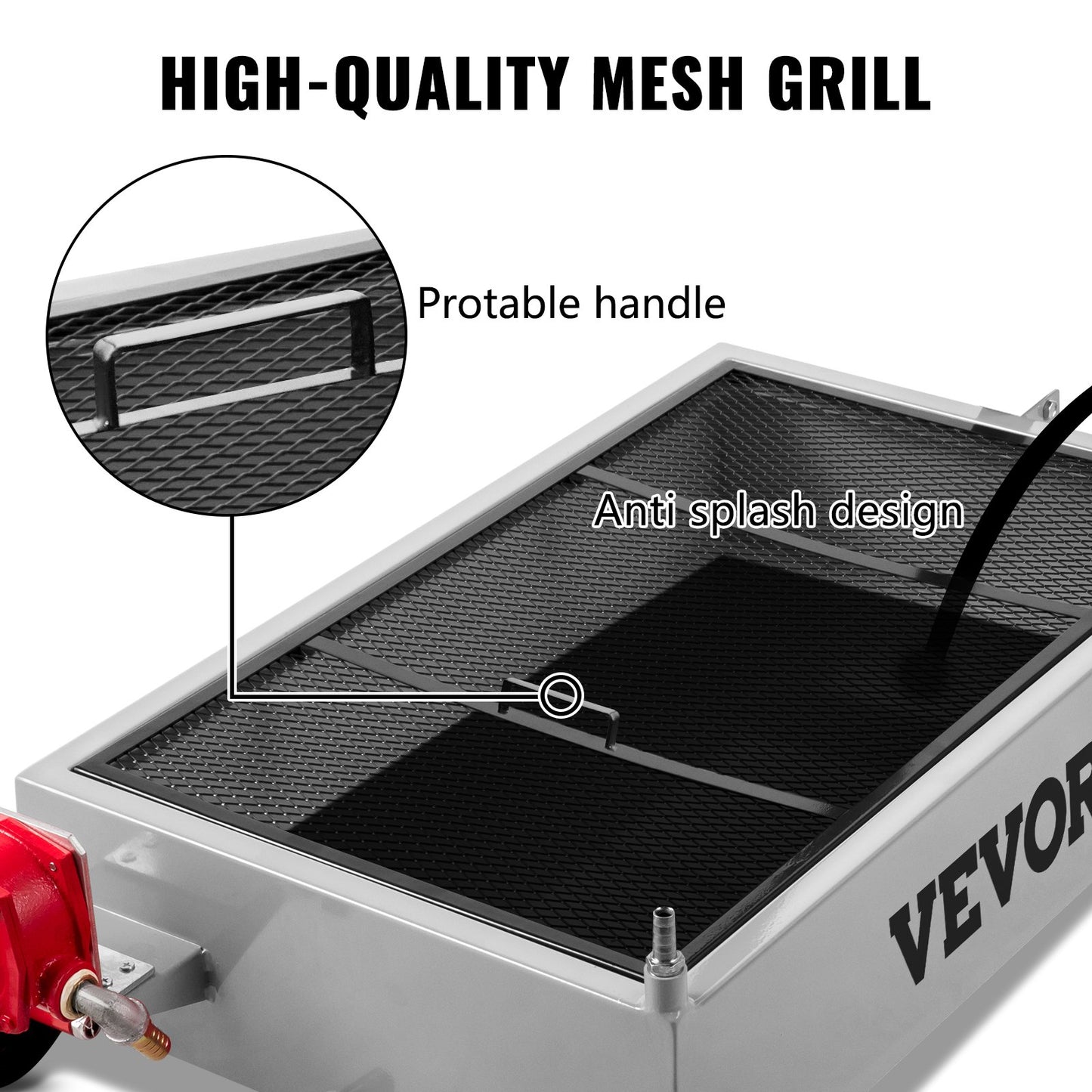 Oil Drain Pan 15 Gallon Oil Drain Tank, 57L Low Profile Oil Drain Pan, Large Capacity Oil Change Pan, Foldable Hand, with Pump, Hose, Swivel Casters Wheels for Car, SUV, Trucks Oil Draining