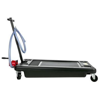 Portable Oil Drain Pan with Pump 64L Oil Drain Pan 17 Gallon Low Profile Oil Drain Pan with 8' Hose for SUV Car and Trucks