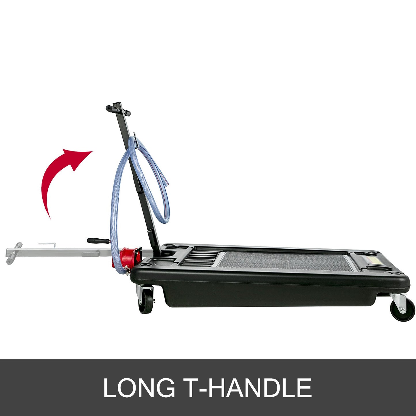 Portable Oil Drain Pan with Pump 64L Oil Drain Pan 17 Gallon Low Profile Oil Drain Pan with 8' Hose for SUV Car and Trucks