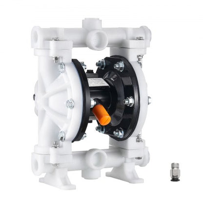 Air Operated Double Diaphragm Pump, 16.66 LPM Max, Standard Inlet & Outlet Air Pneumatic Waste Oil Transfer Pump, Polypropylene Body, Dual Diaphragms, for Diesel, Grease, Kerosene, Gasoline