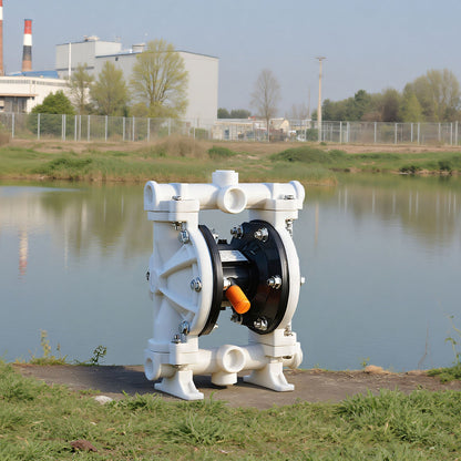 Air Operated Double Diaphragm Pump, 16.66 LPM Max, Standard Inlet & Outlet Air Pneumatic Waste Oil Transfer Pump, Polypropylene Body, Dual Diaphragms, for Diesel, Grease, Kerosene, Gasoline