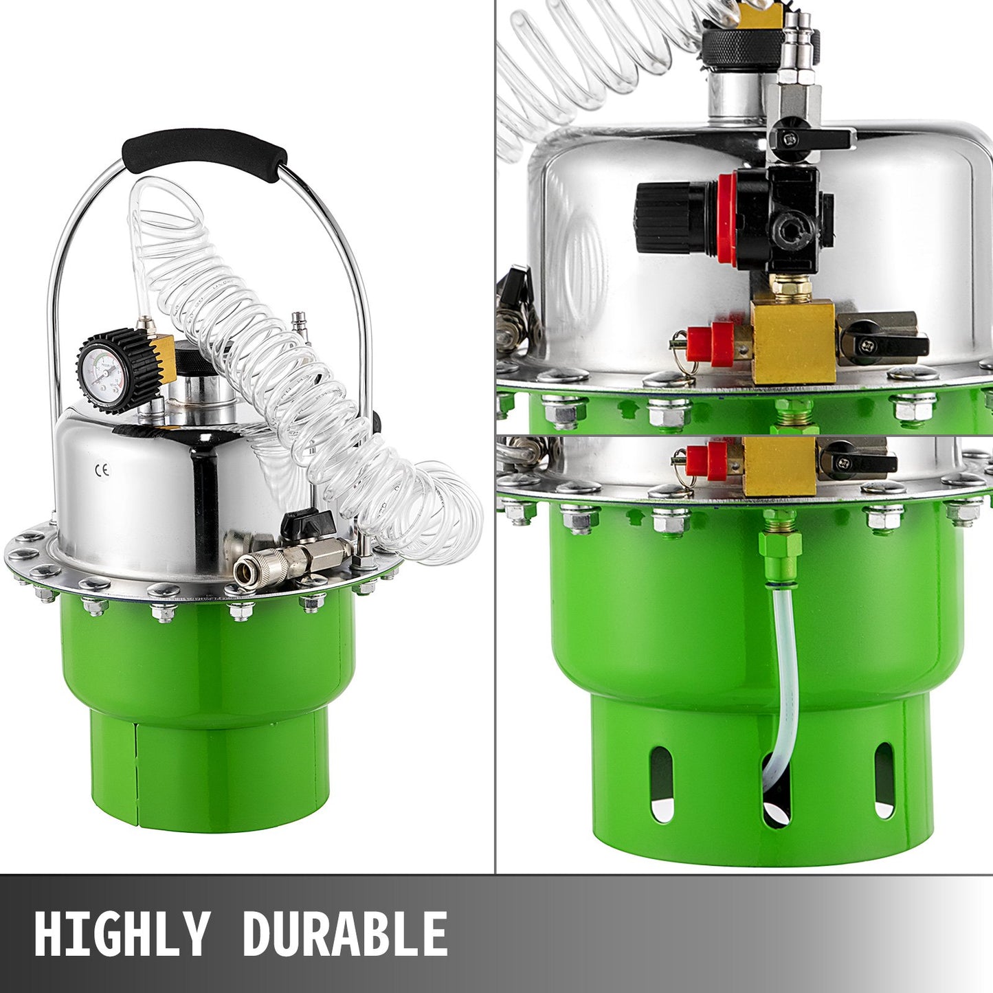 Pneumatisk lufttrycksluftare, bromstrycksluftningsverktyg Bärbart broms- och kopplingsluftningsventilsystemkit Garage Verkstadsmekaniker Bromsolja och vätskeutdragare Luftningsverktyg