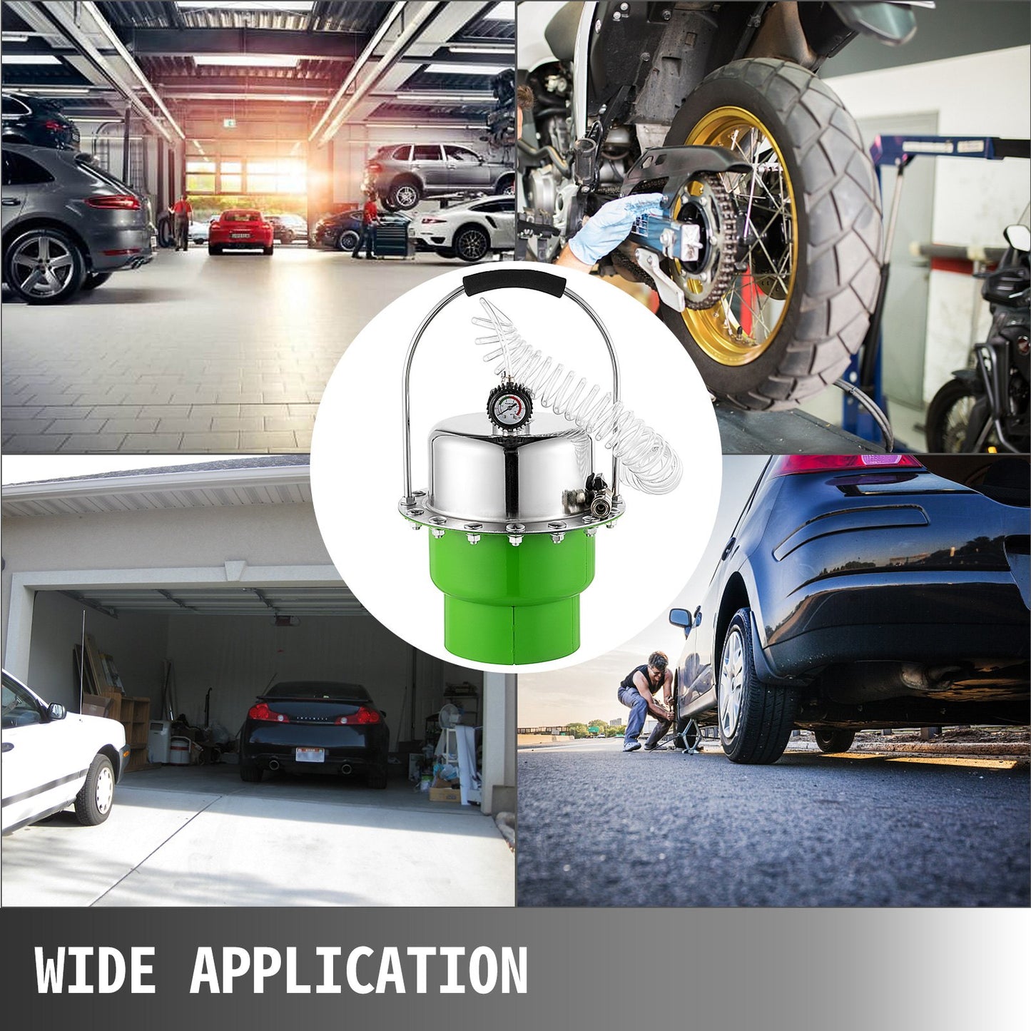 Pneumatisk lufttrycksluftare, bromstrycksluftningsverktyg Bärbart broms- och kopplingsluftningsventilsystemkit Garage Verkstadsmekaniker Bromsolja och vätskeutdragare Luftningsverktyg