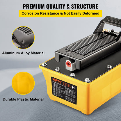 Air Hydraulic Pump, 10,000 PSI Hydraulic Foot Pump, 1.89 L Reservoir Foot Operated Air/Hydraulic Pump, with Hose and Spray Gun for Heavy Machinery Rigging, Auto Repair, Auto Body Frame Machines