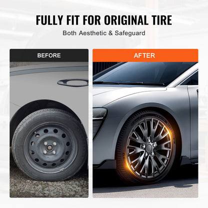 Wheel Rim Cover Hubcaps, 16 in Diameter, Sturdy & Durable Scratch-Resistant Hubcap with Snap & Valve Nozzle Hole, ABS & PC Hubcap with High Rigidity & Less Wind Drag, Fits for All Weather Use