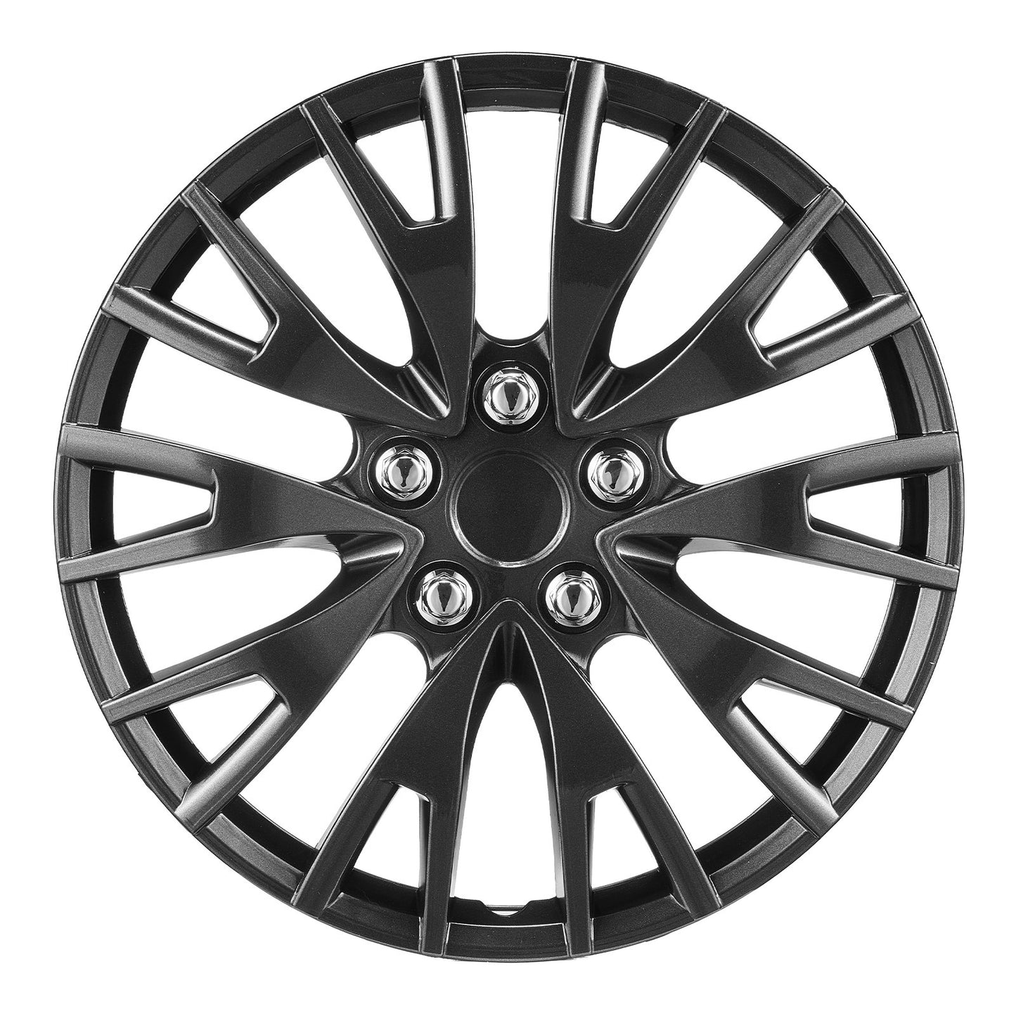 Wheel Rim Cover Hubcaps, 16 in Diameter, Sturdy & Durable Scratch-Resistant Hubcap with Snap & Valve Nozzle Hole, ABS & PC Hubcap with High Rigidity & Less Wind Drag, Fits for All Weather Use