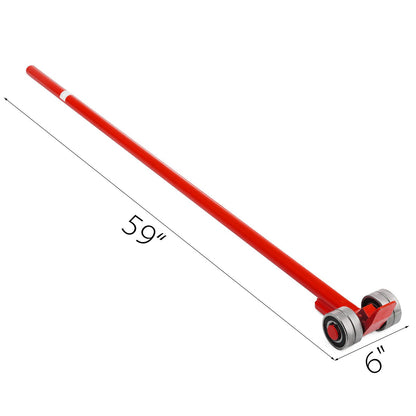 3T Prylever Bar 3000 kg Capacity Steel Pry Lever Bar Heavy Duty with Wheels Prylever with 152.4 cm Length Handle