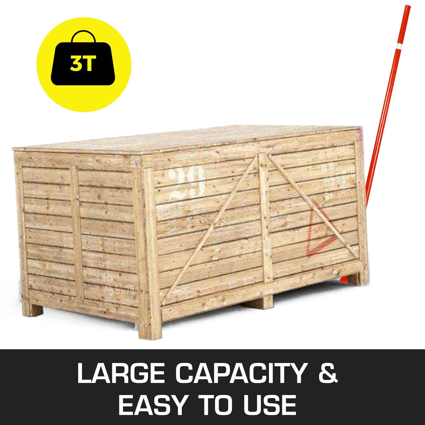 3T Prylever Bar 6600 lbs Capacity Steel Pry Lever Bar Heavy Duty with Wheels Prylever with 6FT Length Handle