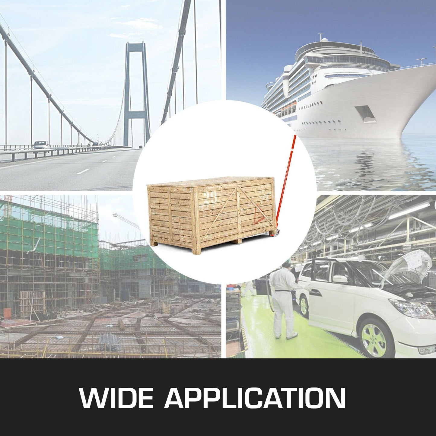 3T Prylever Bar 6600 lbs Capacity Steel Pry Lever Bar Heavy Duty with Wheels Prylever with 6FT Length Handle