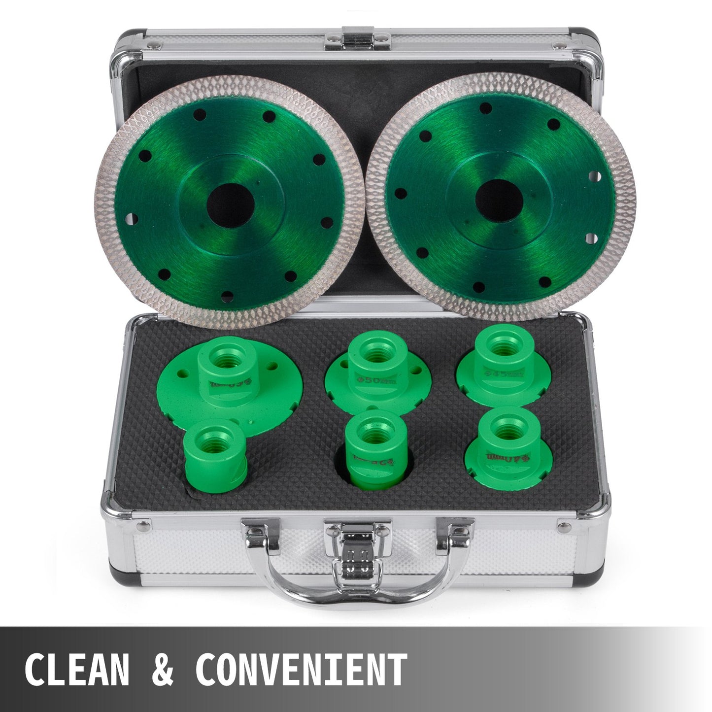 6 Pcs Diamond Hole Saw Set Drill Core Bits M14 Thread 20/25/40/45/50/68 MM(0.79/1/1.6/1.77/2/2.7 Inch) With 2 Saw Blades