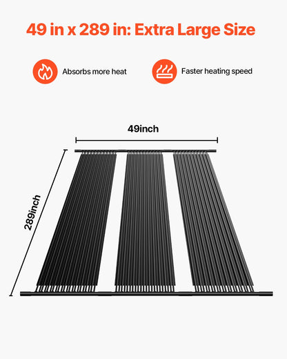Solvärmare för pool, 4 x 24 fot HDPE-poolvärmesystem - hållbart och väderbeständigt, med kompletta tillbehör, universell solpanel för pool – höjer vattentemperaturen, för ovanmarks- och nedgrävda pooler