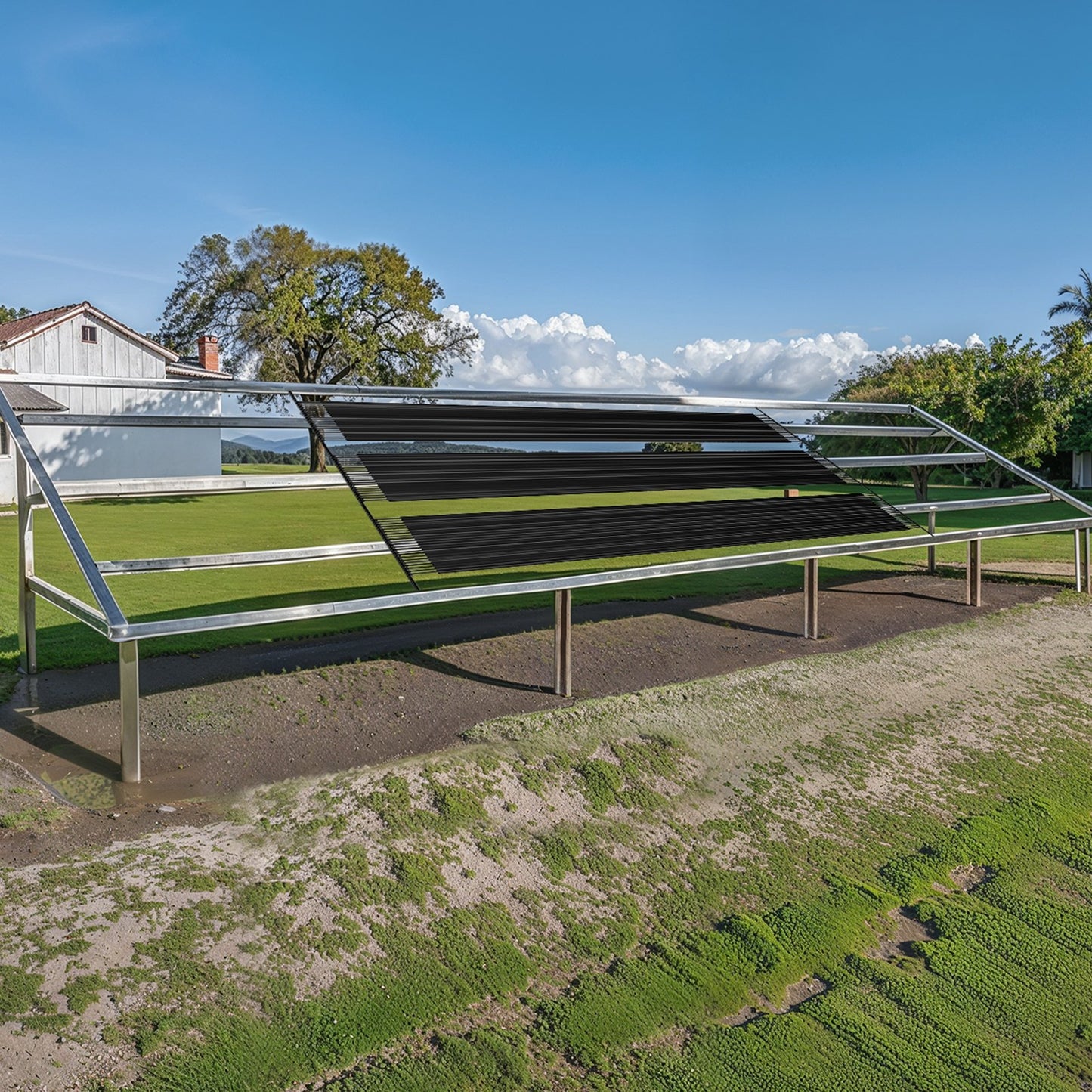 Solvärmare för pool, 4 x 24 fot HDPE-poolvärmesystem - hållbart och väderbeständigt, med kompletta tillbehör, universell solpanel för pool – höjer vattentemperaturen, för ovanmarks- och nedgrävda pooler