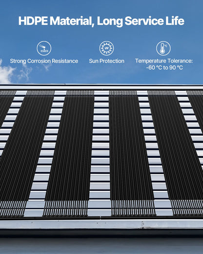 Solvärmare för pool, 4 x 10 fot HDPE solpanel för pool (4 st) - hållbar och väderbeständig, med kompletta tillbehör, universell solpanel för pool – höjer vattentemperaturen, ovanmarks- och nedgrävd pool