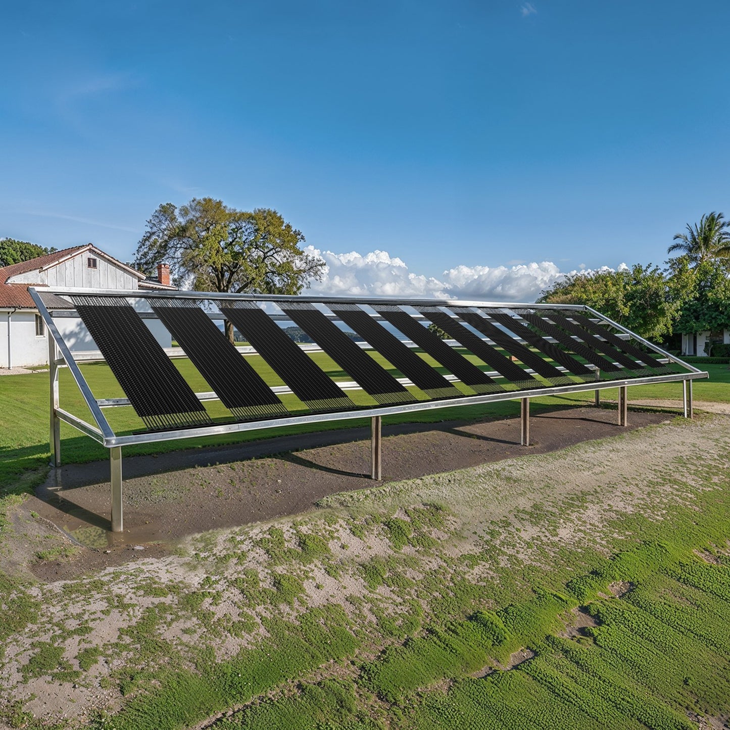 Solvärmare för pool, 4 x 10 fot HDPE solpanel för pool (4 st) - hållbar och väderbeständig, med kompletta tillbehör, universell solpanel för pool – höjer vattentemperaturen, ovanmarks- och nedgrävd pool