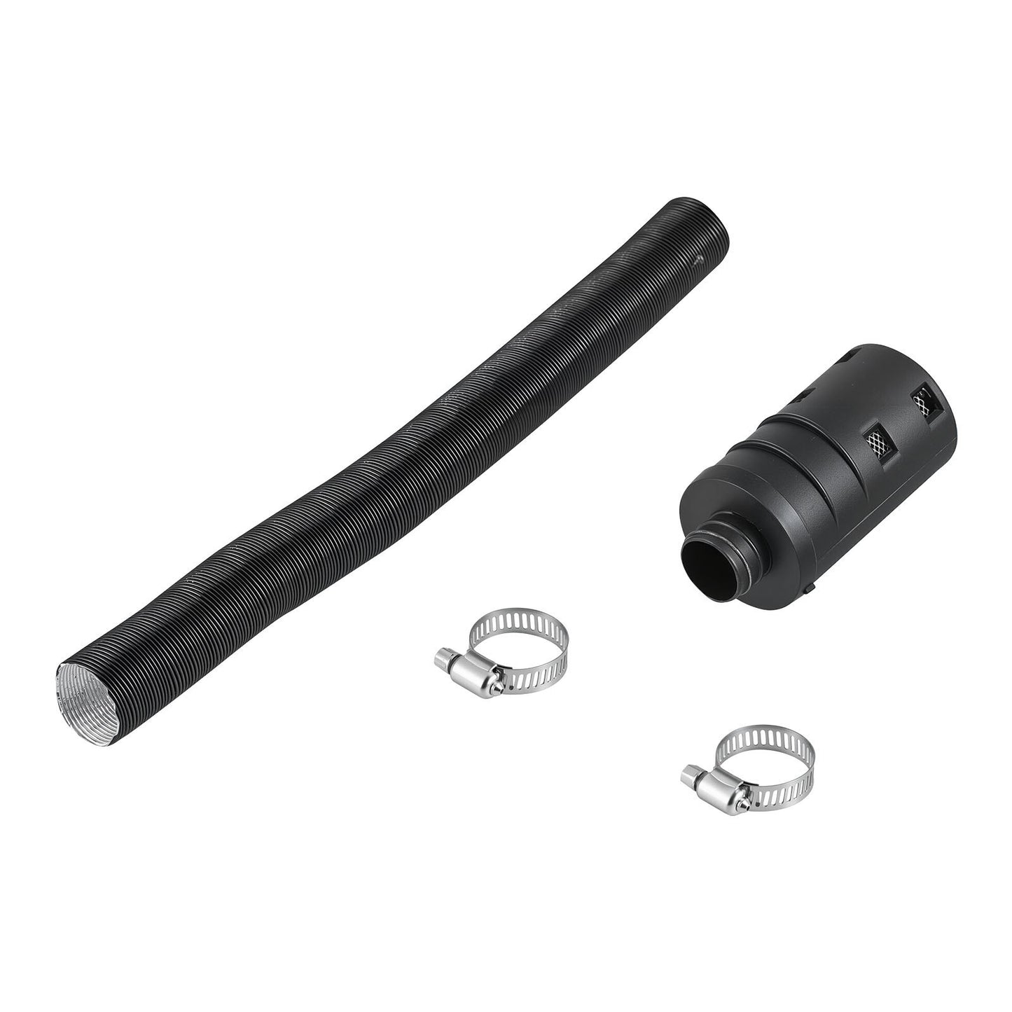 Dieselvärmare insugningsrörsats, 25 mm billuftsugningsrör för parkeringsvärmare, slangrör för töjbar och böjbar billuftinsugningsfilter, ljuddämpare, slangrörsats med klämmor för 2KW, 5KW, 8KW dieselvärmare