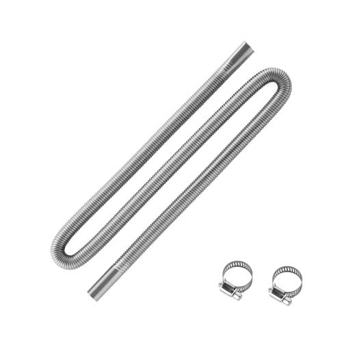 Exhaust Hose, 1490mm Stainless Steel Exhausts Hose, Diesel Heater Flexible Exhaust Pipe with 2 Hose Clamps, Exhausts Hoses Kit Diesel Heater Accessories for 2KW 5KW 8KW Diesels Heaters