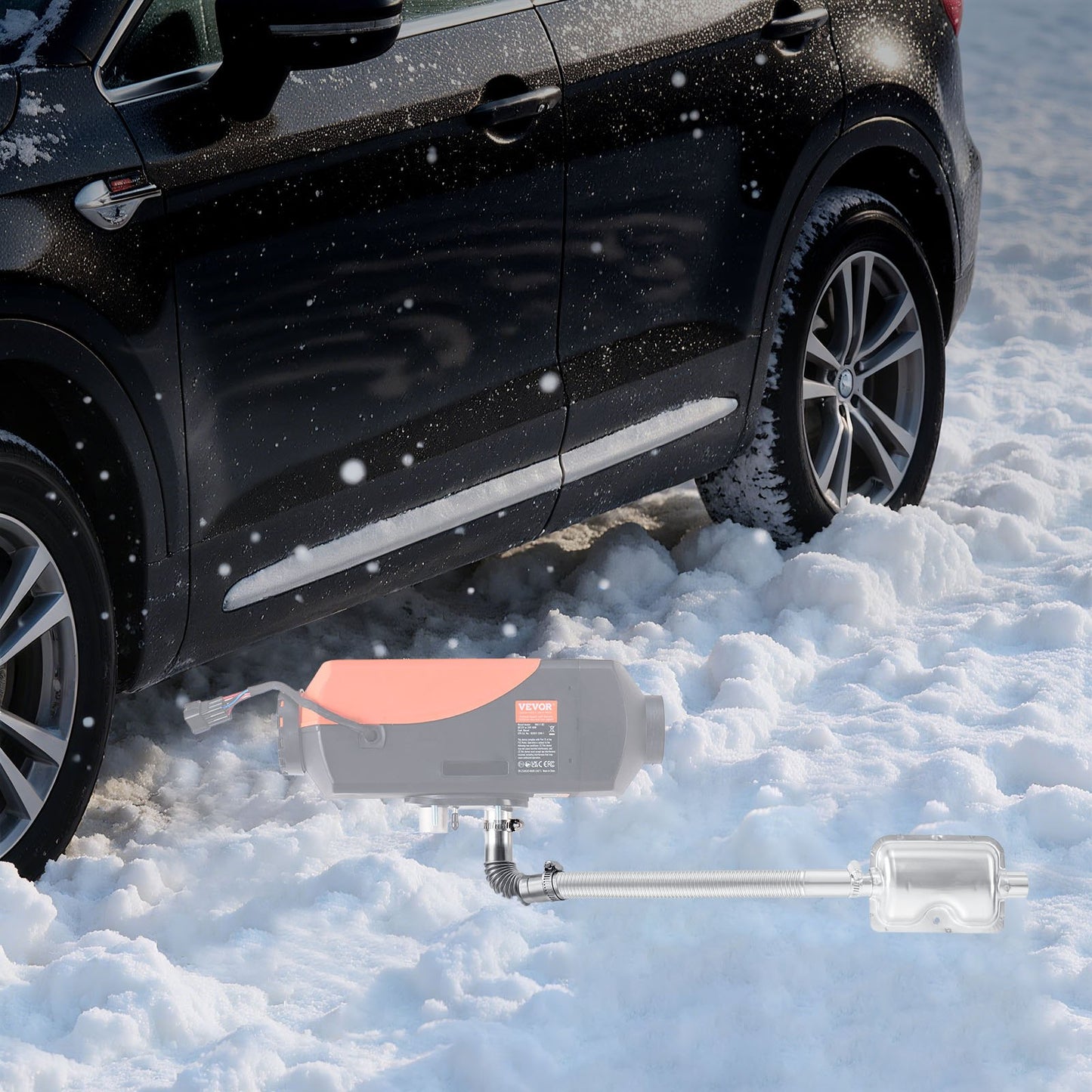 Avgasrörsböj, 25 mm dieselvärmare Avgasböj, luft parkeringsvärmare Avgasrörsböj, 2 klämmor för 2KW 5KW 8KW dieselvärmare, 201 rostfritt stål, silver