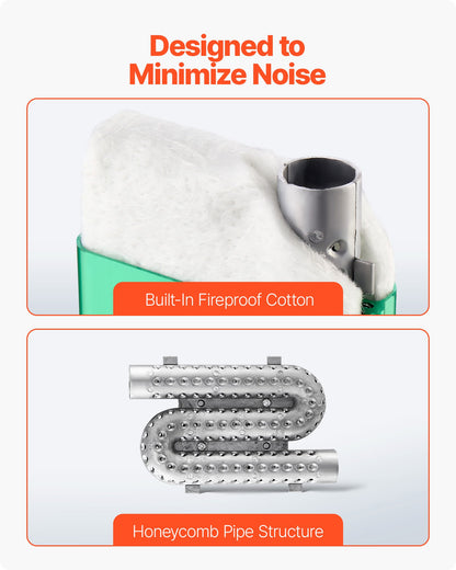 Dieselvärmare ljuddämpare, 24 mm dieselvärmare ljuddämpare uppgradering, parkeringsvärmare ljuddämpare passar med 2 klämmor och skruvar, aluminiumlegering uppgraderade avgasrör ljuddämpare ljuddämpare för 2KW 5KW 8KW dieslar