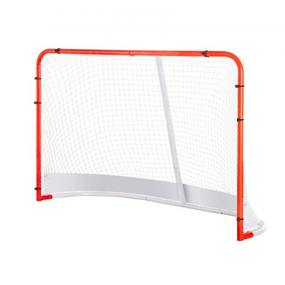 Gatuhockeynät, inomhus- och utomhusmål i stål, officiellt reglerat set med professionellt hockeyträningsmål, bärbart hockeymål med nät, enkel montering, 180 x 122 cm, vit/röd