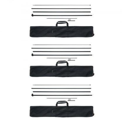 Feather Flag Pole Kit, 3 Packs Swooper Flag Pole 16.3 ft, Sign Flag Poles for Business Advertising Flags Outdoor, with Ground Stakes and A Carrying Bag (Flag Not Included)