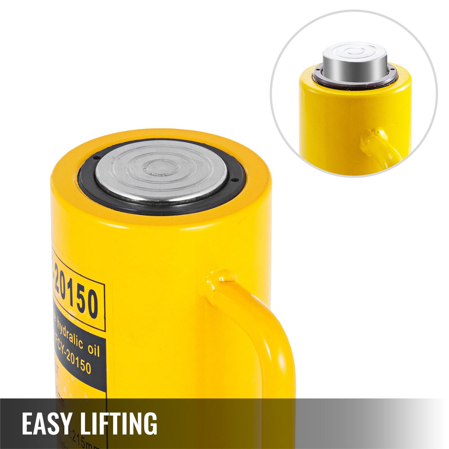 Hydraulisk cylinderdomkraft, 20 tons solid hydraulcylinder, 6 tums slaglängd enkelverkande hydraulcylinder, med snabbkoppling Bärbar hydraulisk solid domkraft Hydrauliska lyftcylindrar