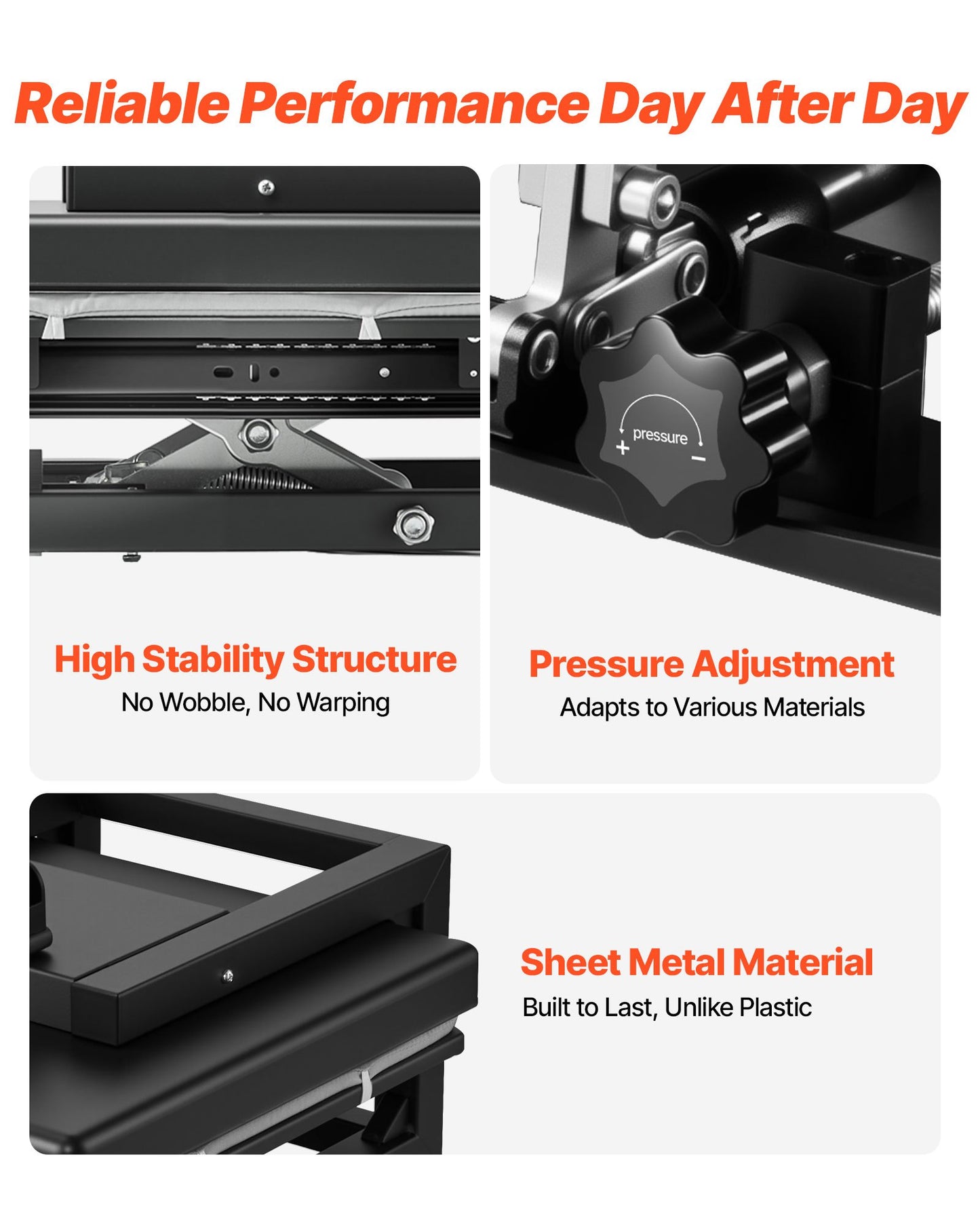 Hybrid värmepress, 380 x 380 mm, 5-i-1 multifunktion, Värmer upp snabbt och jämnt, Helt ny patenterad design, Lätt att kontrollera, Sublimeringspress för T-shirts/Muggar/Tumblers/Kepsar/Tallrikar, Svart