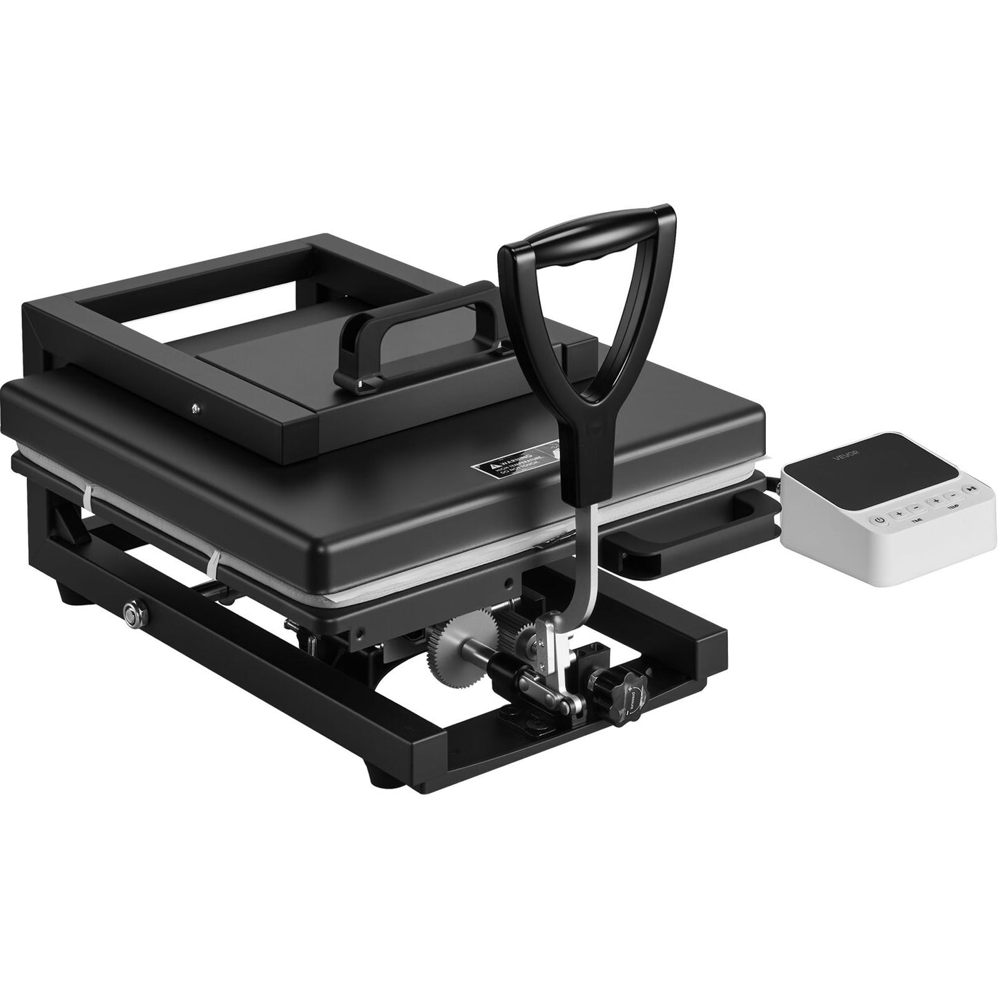 Hybrid värmepress, 380 x 380 mm, 5-i-1 multifunktion, Värmer upp snabbt och jämnt, Helt ny patenterad design, Lätt att kontrollera, Sublimeringspress för T-shirts/Muggar/Tumblers/Kepsar/Tallrikar, Svart