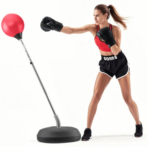 Punching Bag, Reflex Boxing Bag for Kids & Adults, Height Adjustable Free Standing Strike Bag Set with Boxing Gloves & Stand, Workout Speed Bag for Home Gym Training, Stress Relief & Fitness