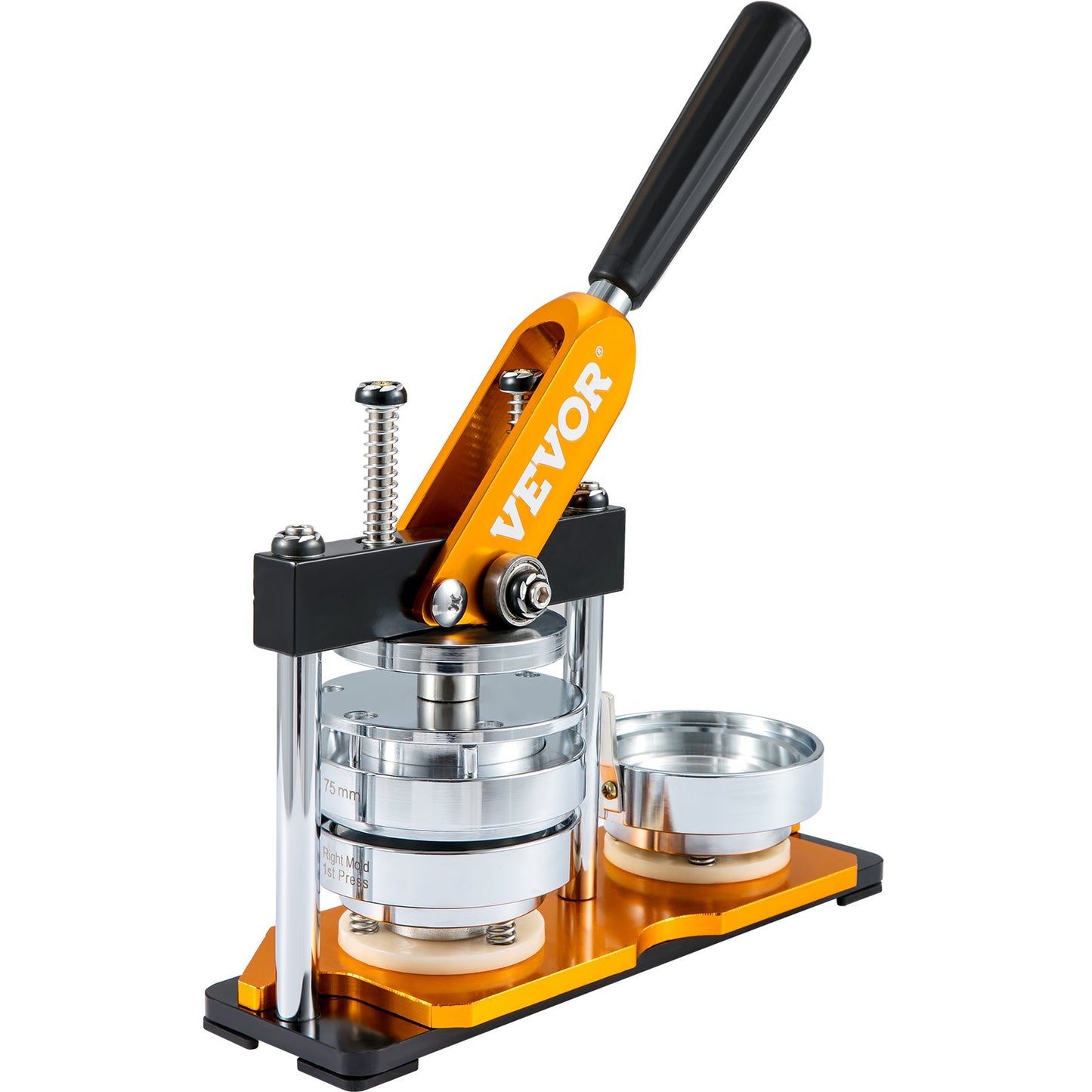 Knappmaskin, 75 mm (3 tum) stanspress för märkestryck, nåltillverkare för barn, gör-det-själv-presenter, knapptillverkningstillbehör med 500 st knappdelar, cirkelskärare och magisk bok