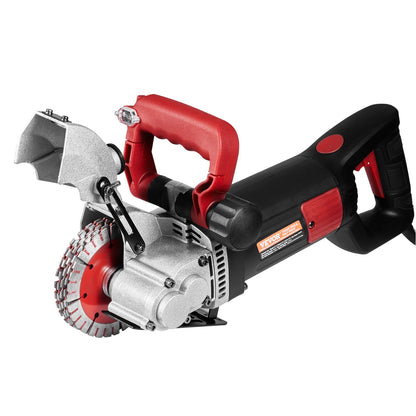 Wall Chaser 34 mm Cutting Depth Wall Groove Cutting Machine 42 mm Cutting Width Wall Slotting Machine 4800W Wall Cutting Machine With 5 Saw Blades 125 mm Diameter 6200r/Min with Infrared Ray