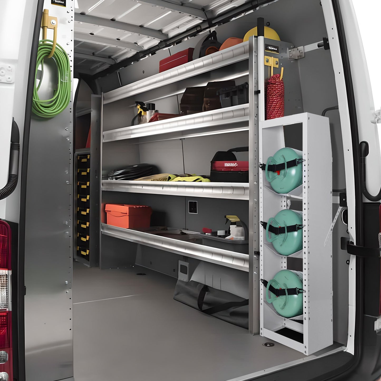 Kylmedelstankarställ, med 3 x 30-50lb flasktankar, Cylindertankställ 14,64x13,97x46,06 tum, Kylmedelstankarställ Gasflaskställ och hållare för freon, gaser, syre, kväve