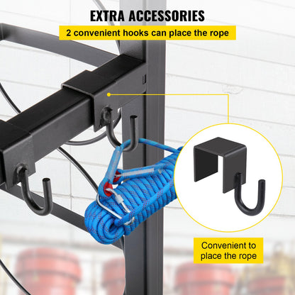 Refrigerant Tank Rack with 1x50lb, 2x30lb and 3 Small Bottles Cylinder Tank Rack, 48.5x15x11 inch Refrigerant Cylinder Rack Gas Cylinder Racks and Holders for Gas Oxygen Nitrogen Storage
