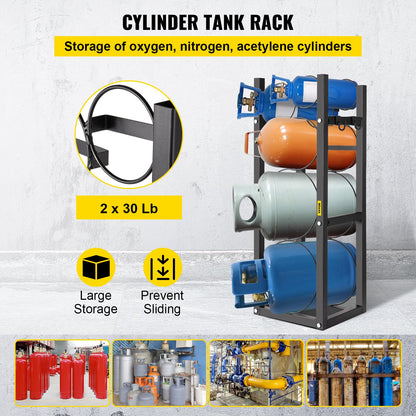 Refrigerant Tank Rack with 2x30lb and Other 3 Saving Space Cylinder Tank Rack 35x13x14-inch Refrigerant Cylinder Rack Gas Cylinder Racks and Holders for Gas Oxygen Nitrogen Storage