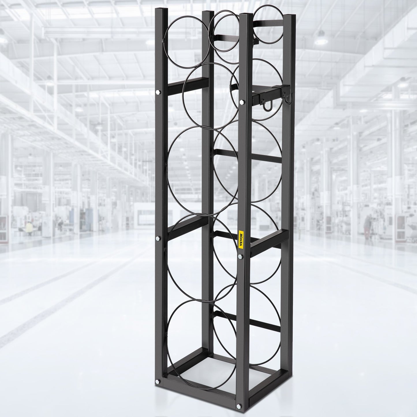 Refrigerant Tank Rack with 3x30lb and Other 3 Saving Space, Cylinder Tank Rack 46x13x4-inch, Refrigerant Cylinder Rack Gas Cylinder Racks and Holders, for Gas Oxygen Nitrogen Storage