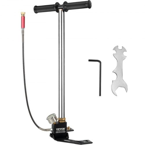 3-Stage Hand Stirrup Pump Stirrup Pump 4500 psi (0-30 MPa) Air Gun Rifle Pump Filling Stirrup Charger PCP Hand Pump Airguns with High grade 301 stainless steel