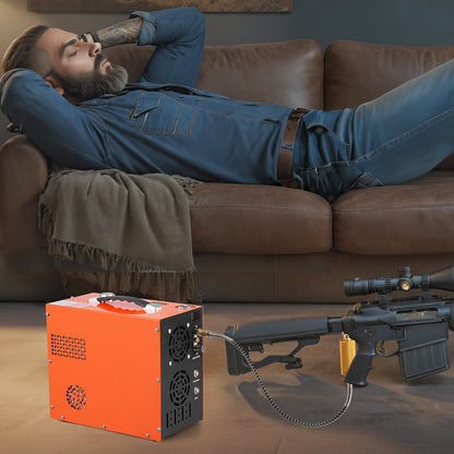 PCP Air Compressor, 4500PSI/30Mpa Portable PCP Airgun Compressor - Built-in Water and Fan Cooling System, Auto-Stop | DC12V/AC230V Paintball Tank Compressor for Air Rifle, Scuba Diving Bottle