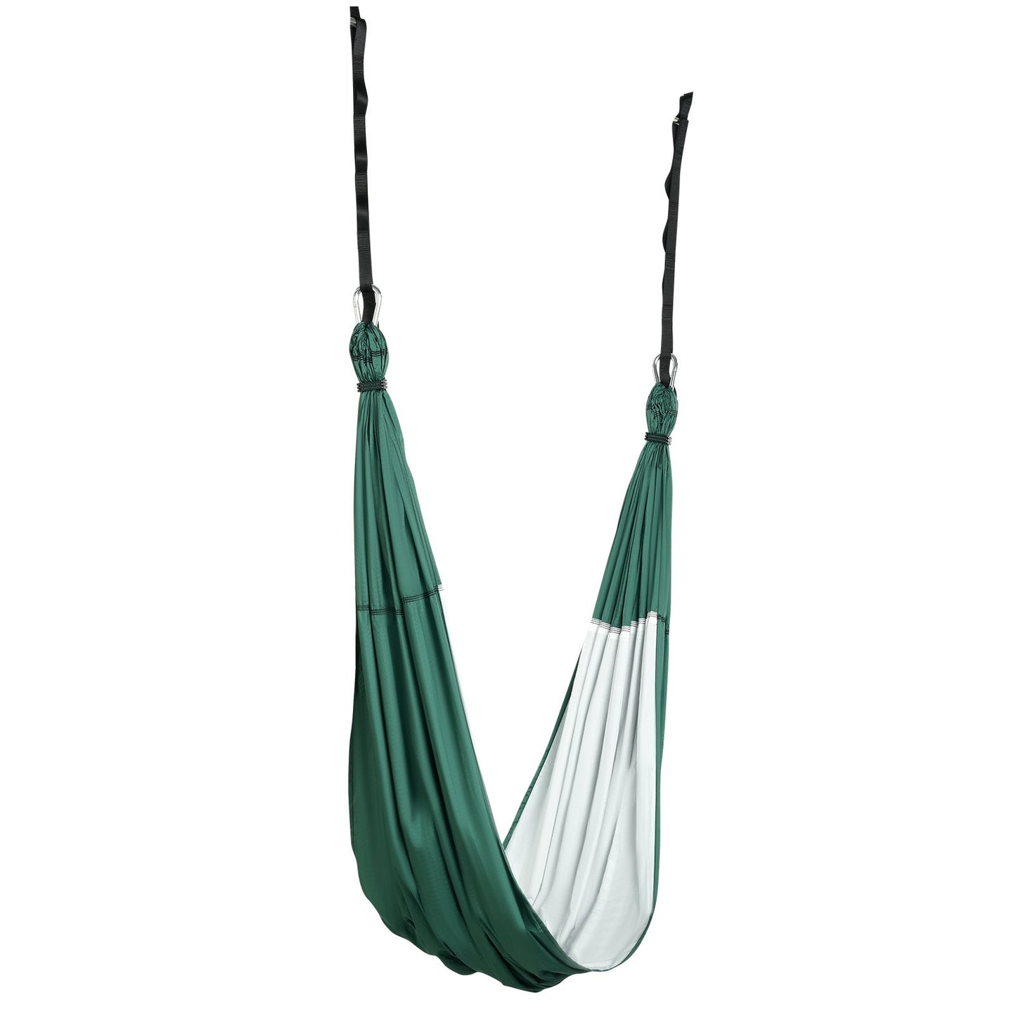 Aerial Yoga Swing Set, 2.7 Yards Yoga Hammock Hanging Swing Aerial Sling Inversion Fly Kit Trapeze Inversion Equipment with Ceiling Mount Accessories, Max 661.38 lbs Load Capacity, Green/White