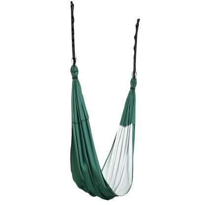 Aerial Yoga Swing Set, 2.7 Yards Yoga Hammock Hanging Swing Aerial Sling Inversion Fly Kit Trapeze Inversion Equipment with Ceiling Mount Accessories, Max 661.38 lbs Load Capacity, Green/White