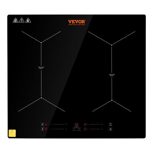24 tums elektrisk spishäll med 4 brännare, keramisk glashäll, touchkontroll